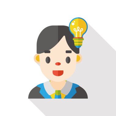 iş karakter düz simgesi