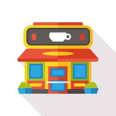 Kahve Dükkanı mağaza düz simgesi