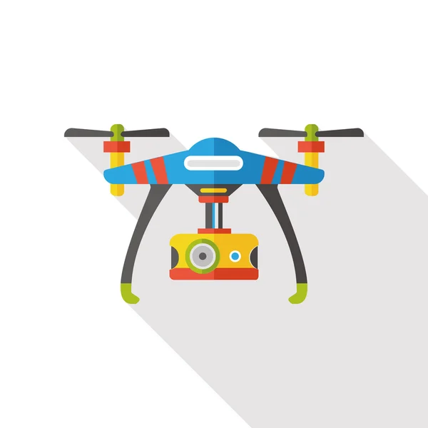 Unmanned Helicopter flat icon — Stock Vector