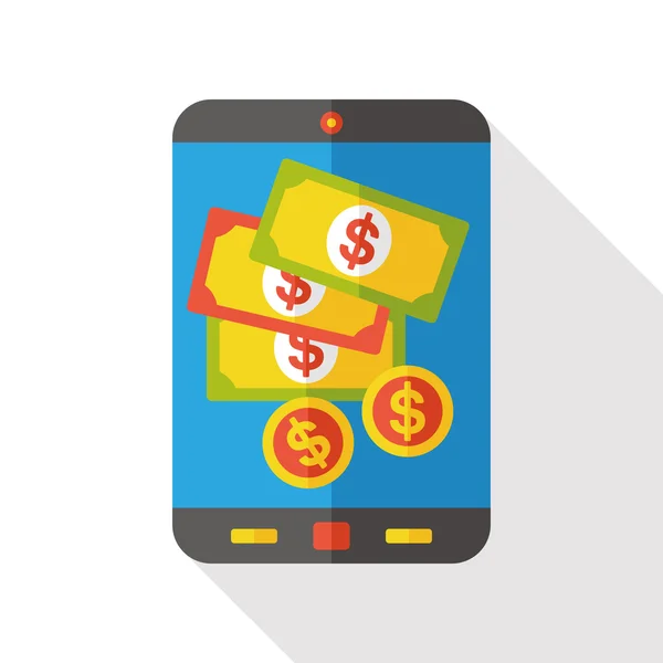 Money cellphone flat icon — Stock Vector