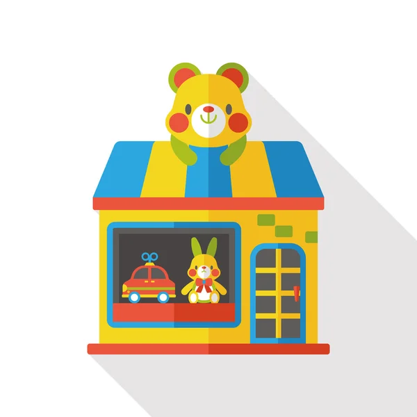 Shop store bear flat icon — Stock Vector