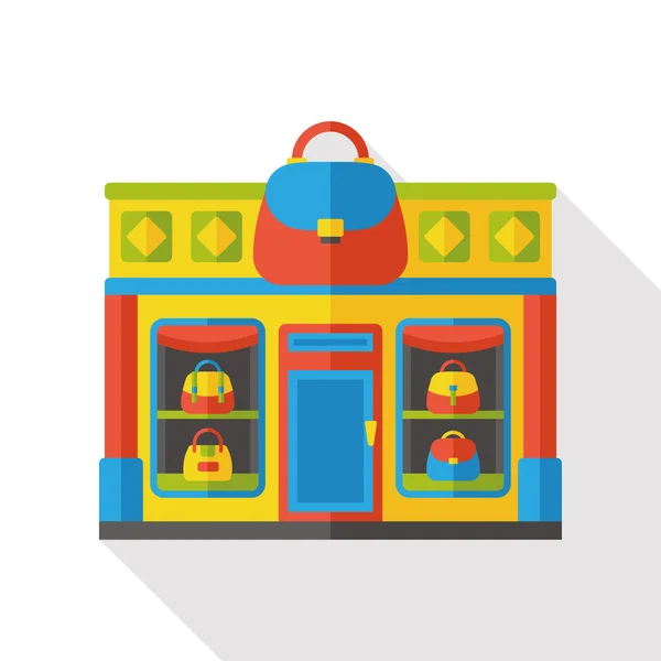 Mağaza mağaza çanta düz simgesi — Stok Vektör