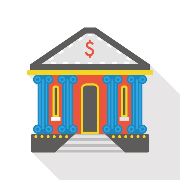 Bank gebouw platte pictogram — Stockvector