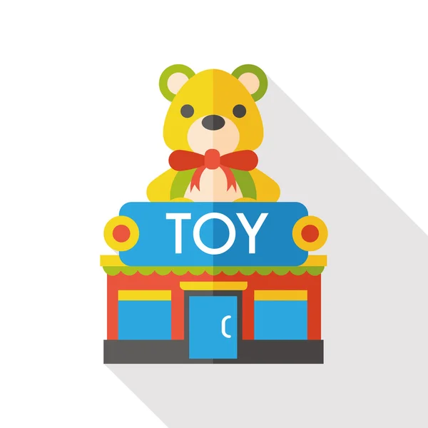 Tienda de juguetes icono plano — Archivo Imágenes Vectoriales