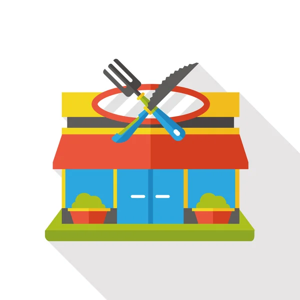 Restaurant magasin icône plate — Image vectorielle