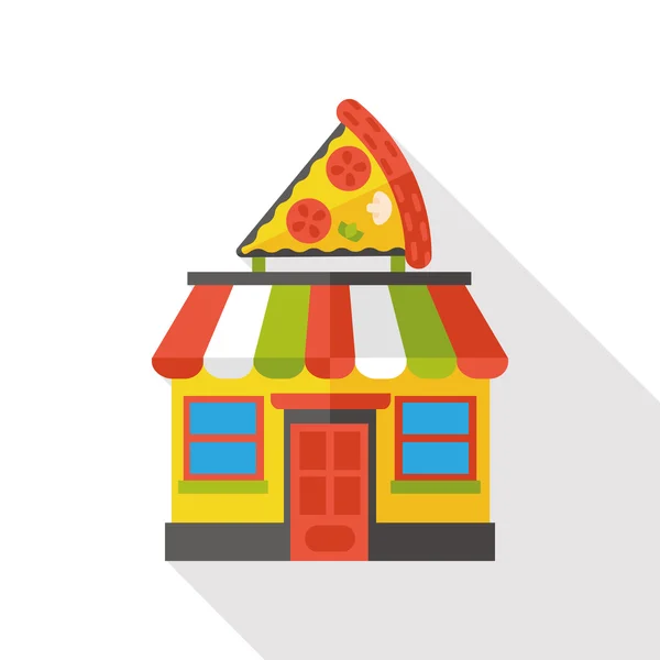 Icône plate de magasin de pizza — Image vectorielle