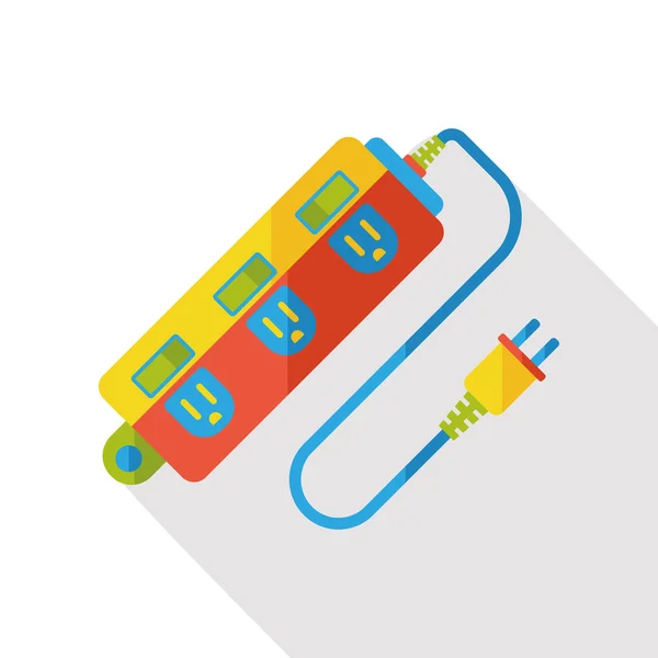 Cable de extensión icono plano — Vector de stock