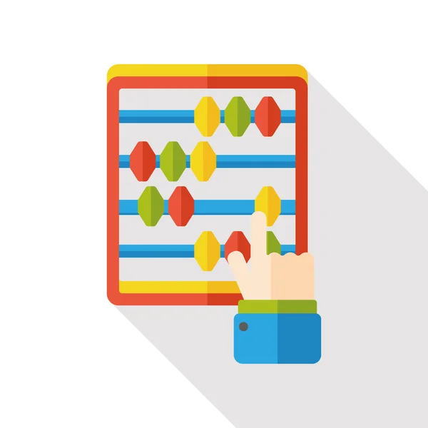 Matemáticas ábaco calcular icono plano — Vector de stock