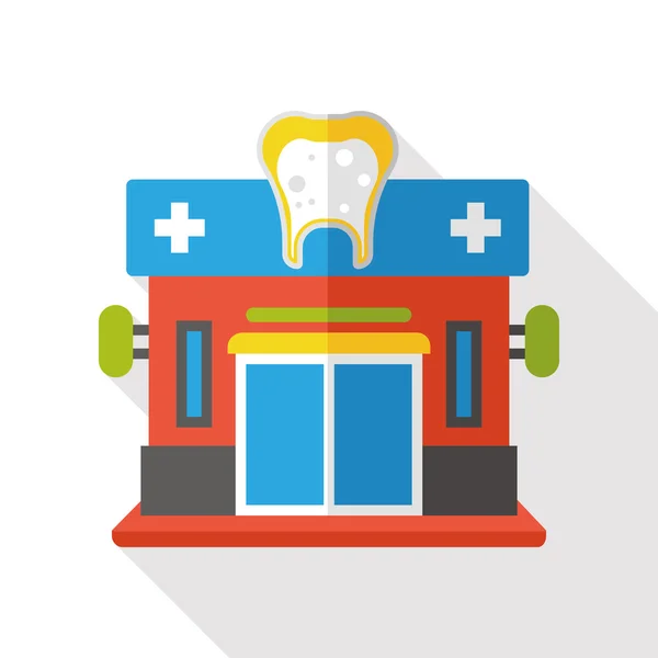 Dentist hospital flat icon — Stock Vector