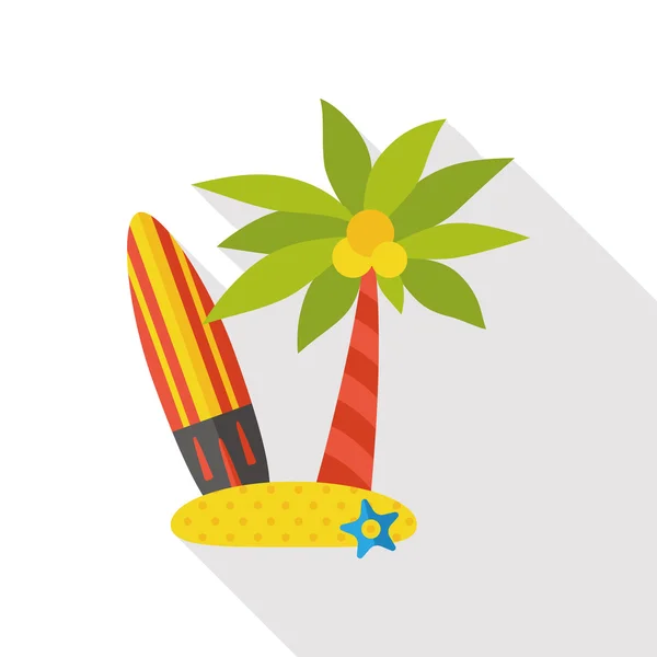 Ilha de verão ícone plano — Vetor de Stock
