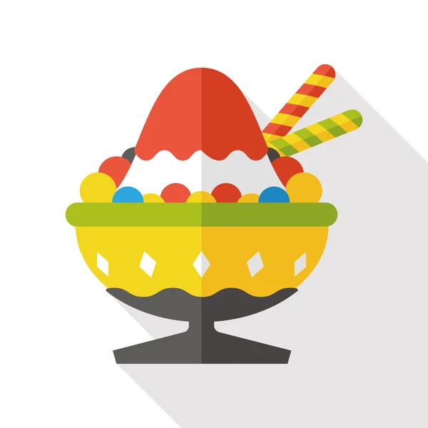 Helado icono plano — Vector de stock