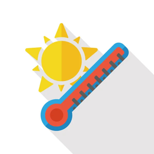 Thermometer measuring flat icon — Stock Vector