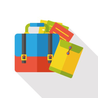 Office bavul düz simgesini