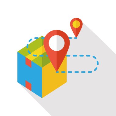 Lojistik mal düz simgesi