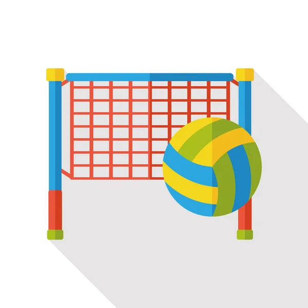 Deporte voleibol plano icono — Vector de stock