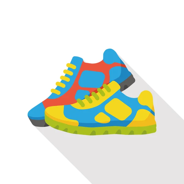 Sneaker schoenen platte pictogram — Stockvector