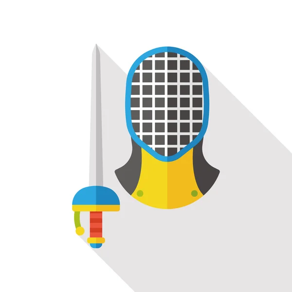 Sport Fencing flat icon — Stock Vector