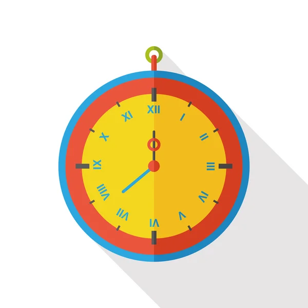 Tempo de relógio ícone plano — Vetor de Stock