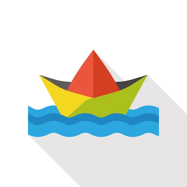 Paper boat flat icon — Stock Vector