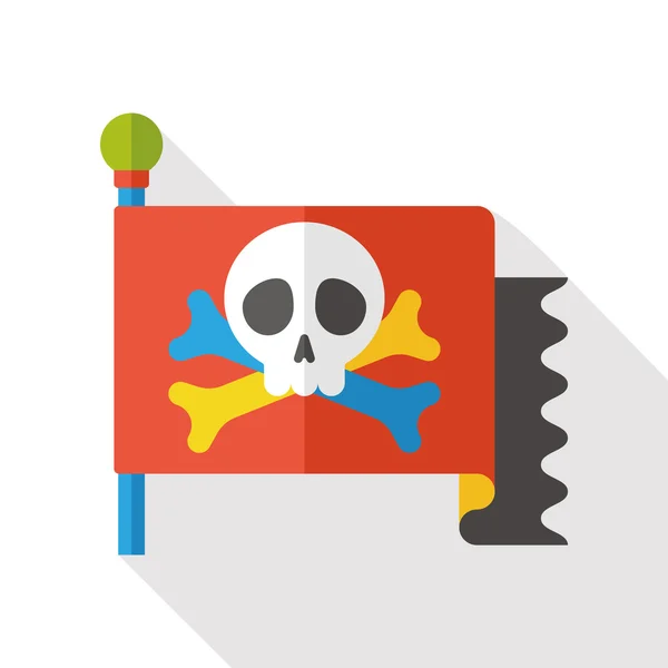 Pirate flag flat icon — Stock Vector