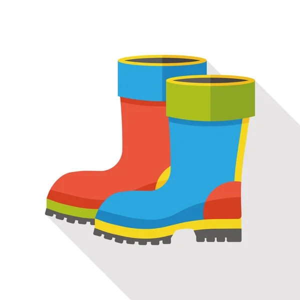 Rain boot flat ikonen — Stock vektor