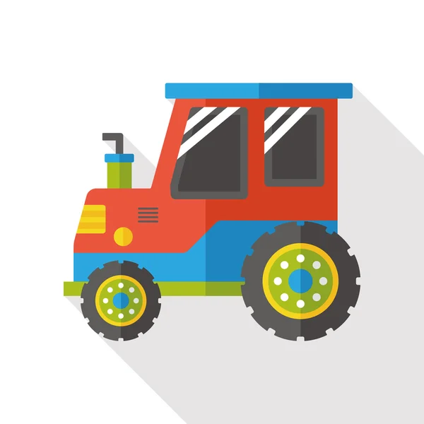 Ferme bulldozer icône plate — Image vectorielle