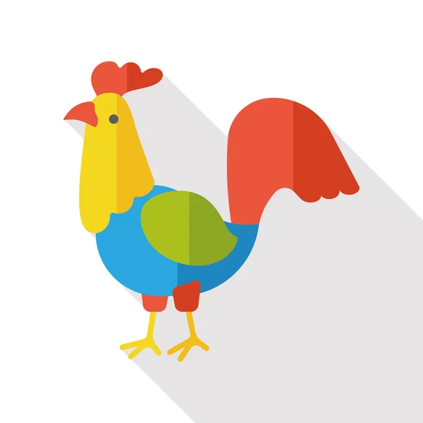 Animal de granja pollo plano icono — Vector de stock