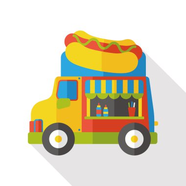 Sosisli sandviç yemek vagonu düz simgesi