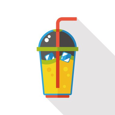 Kahve içecek düz simgesi buz