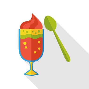 Kahve içecek düz simgesi buz