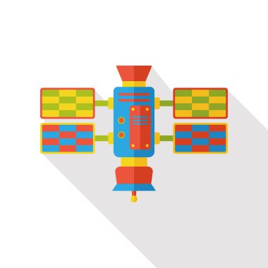 Uzay uydu düz simgesi