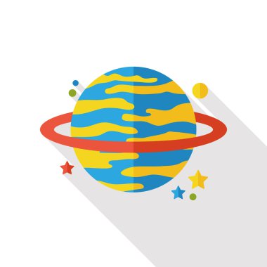 uzay gezegeni düz simgesi