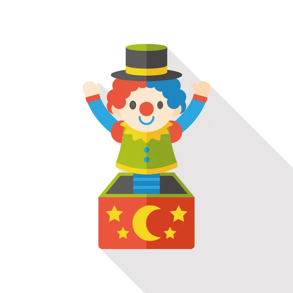 Palhaço brinquedo plana ícone —  Vetores de Stock