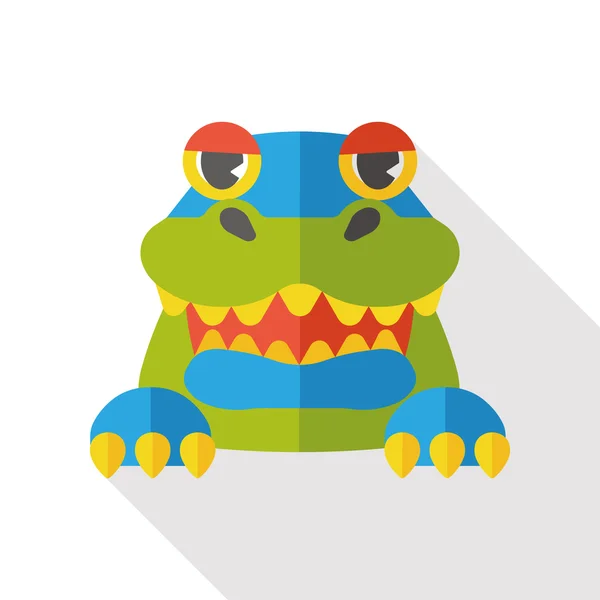 Toy crocodile flat icon — Stock Vector