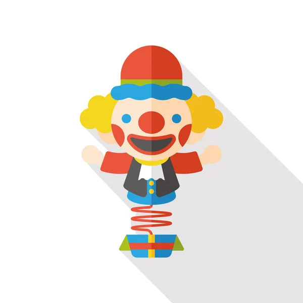 Payaso juguete plano icono — Vector de stock