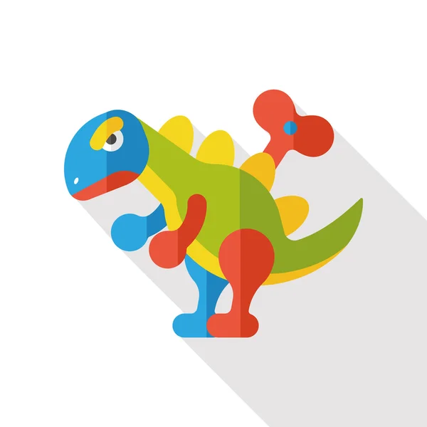 Dinosaur toy flat icon — Stock Vector