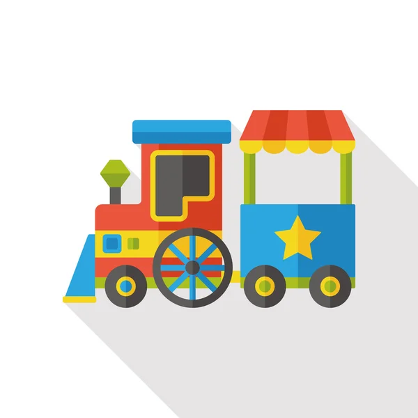 Parque de atracciones tren icono plano — Vector de stock