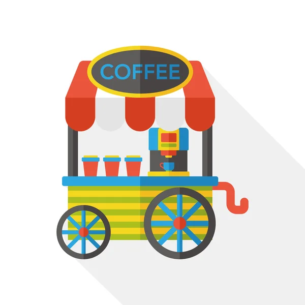 Koffie leverancier karren platte pictogram — Stockvector