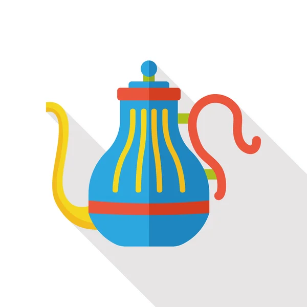 Coffee kettle flat icon — Stock Vector