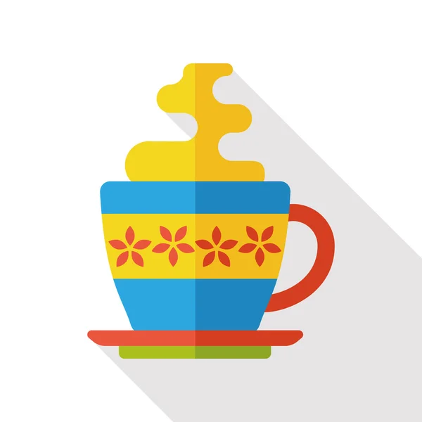 Café caliente icono plano — Vector de stock