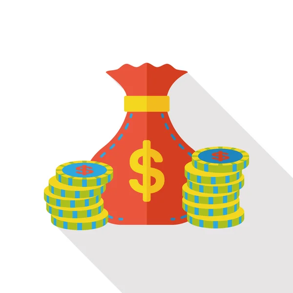 Casino spel pengar flat ikonen — Stock vektor
