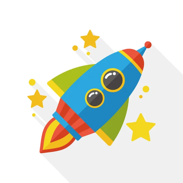 Spaceship rocket flat icon — Stock Vector