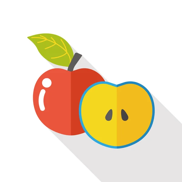 Maçã frutas ícone plana — Vetor de Stock
