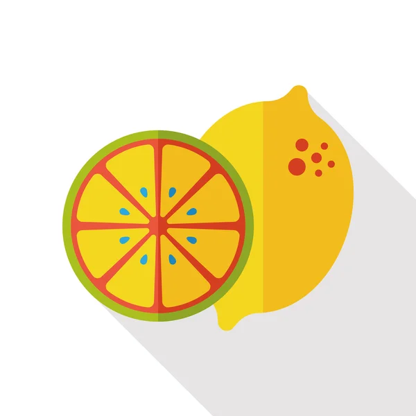 Citroen vruchten platte pictogram — Stockvector