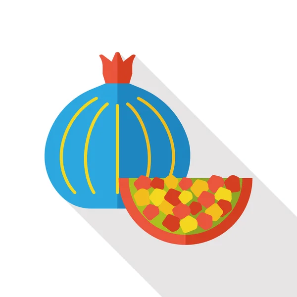 Granatäpple frukt flat ikonen — Stock vektor
