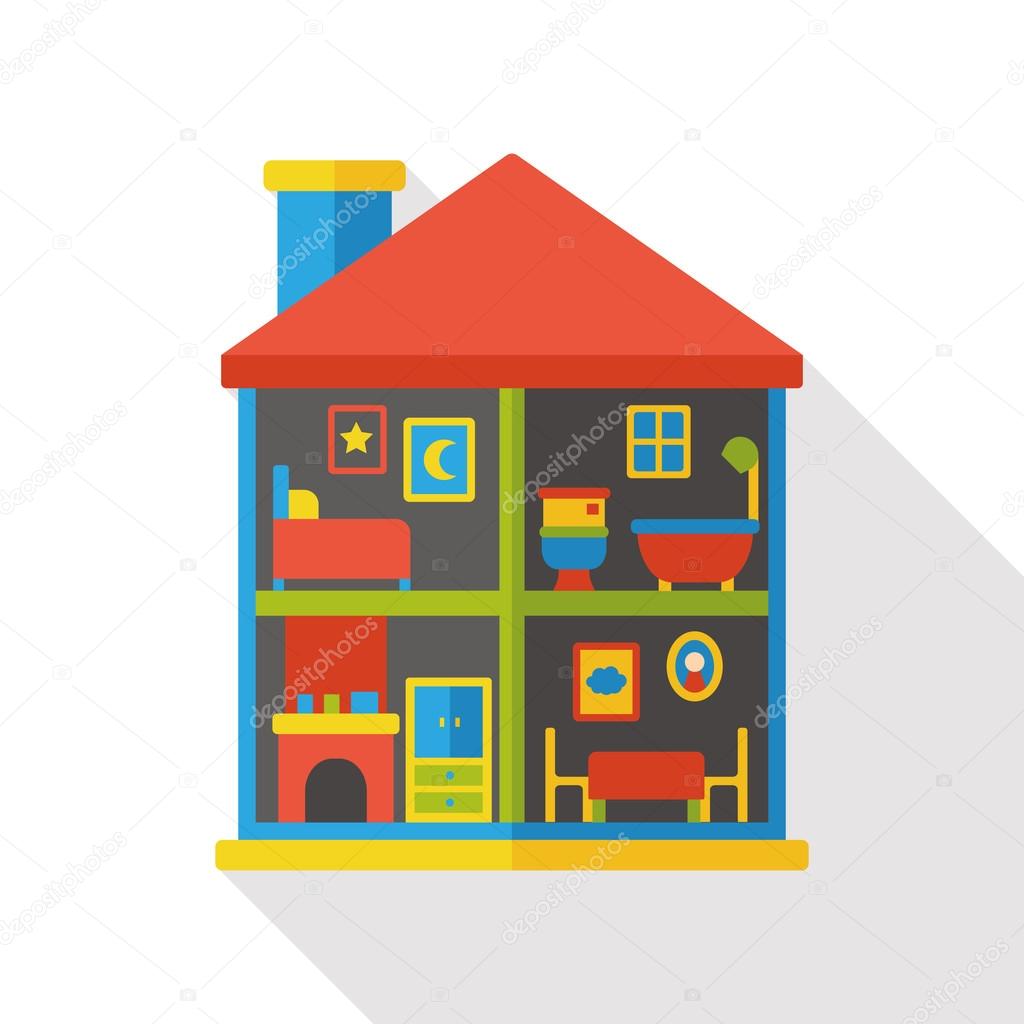doll house flat icon