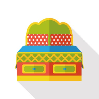 mobilya yatak düz simgesi