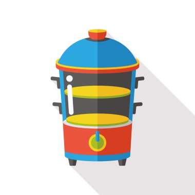 Gıda steamer düz simgesi