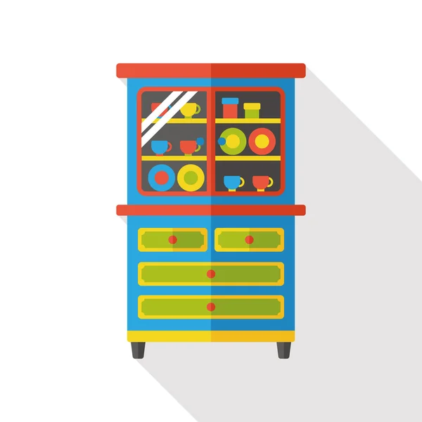 Szekrény szekrény lapos ikon — Stock Vector