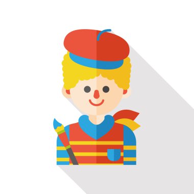 ressam işgal karakter düz simgesi